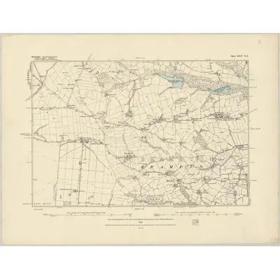 1876 Map of Derbyshire XXIV.NE, 1883 Print