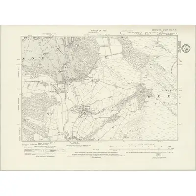 1919 Map of Derbyshire XXIV.SW, 1935 Print