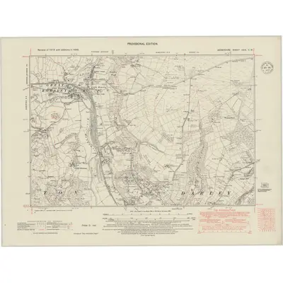 1938 Map of Derbyshire XXIX.NW, 1948 Print