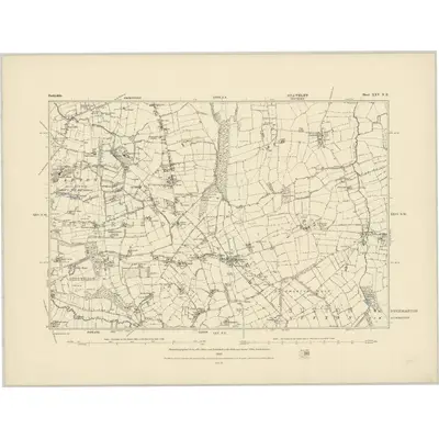 1876 Map of Derbyshire XXV.NE, 1883 Print