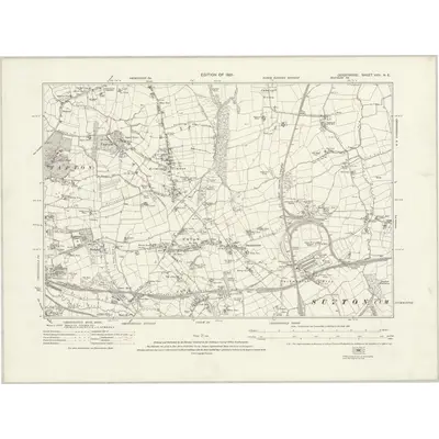 1914 Map of Derbyshire XXV.NE, 1921 Print