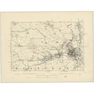 1876 Map of Derbyshire XXV.NW, 1883 Print