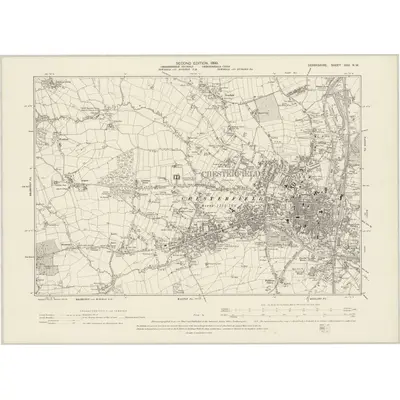 1897 Map of Derbyshire XXV.NW, 1899 Print