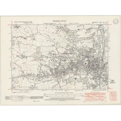 1938 Map of Derbyshire XXV.NW, 1946 Print
