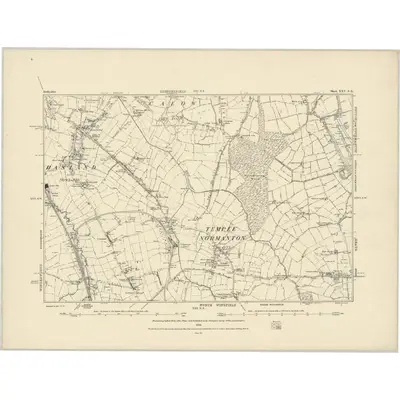 1877 Map of Derbyshire XXV.SE, 1883 Print