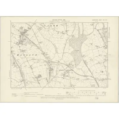 1897 Map of Derbyshire XXV.SE, 1899 Print