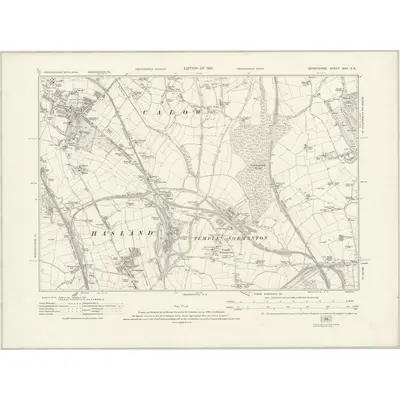1914 Map of Derbyshire XXV.SE, 1921 Print