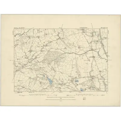 1876 Map of Derbyshire XXV.SW, 1883 Print