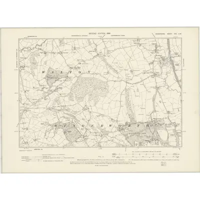 1897 Map of Derbyshire XXV.SW, 1899 Print