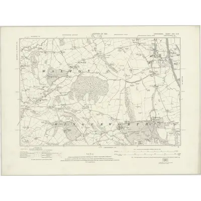 1914 Map of Derbyshire XXV.SW, 1921 Print