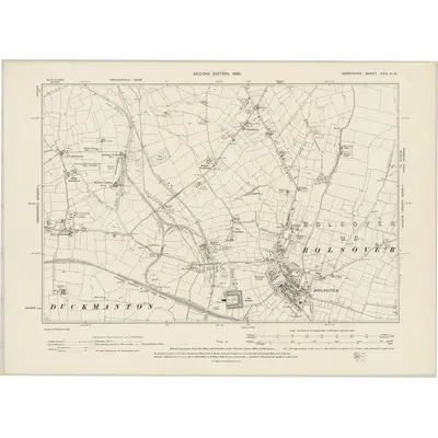 1897 Map of Derbyshire XXVI.NW, 1899 Print