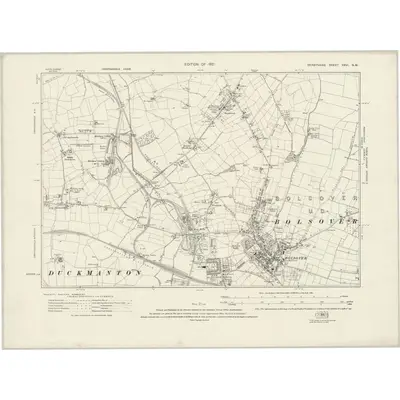 1914 Map of Derbyshire XXVI.NW, 1921 Print
