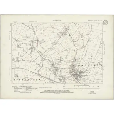 1914 Map of Derbyshire XXVI.NW, 1933 Print