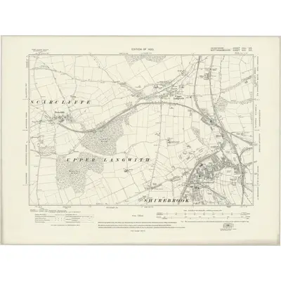 1914 Map of Derbyshire XXVI.SE, 1920 Print