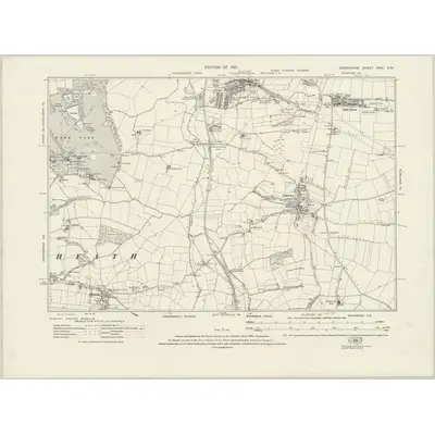 1914 Map of Derbyshire XXVI.SW, 1921 Print