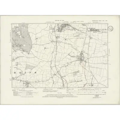 1914 Map of Derbyshire XXVI.SW, 1934 Print