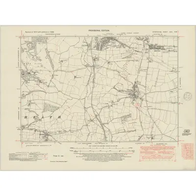 1938 Map of Derbyshire XXVI.SW, 1948 Print
