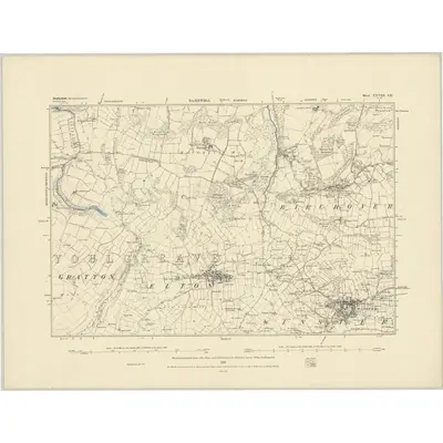 1877 Map of Derbyshire XXVIII.SE, 1884 Print