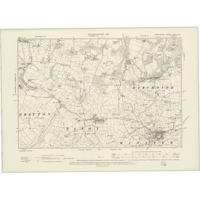1897 Map of Derbyshire XXVIII.SE, 1900 Print