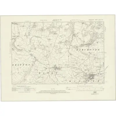 1919 Map of Derbyshire XXVIII.SE, 1923 Print