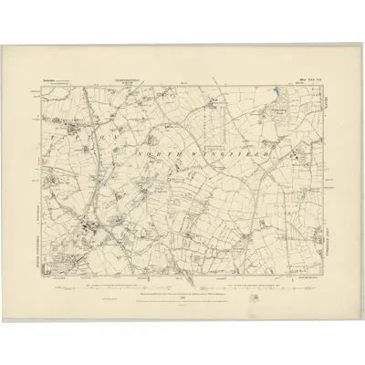1876 Map of Derbyshire XXX.NE, 1884 Print