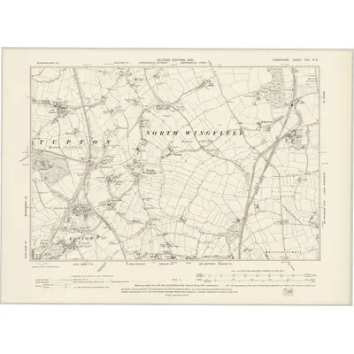 1897 Map of Derbyshire XXX.NE, 1900 Print