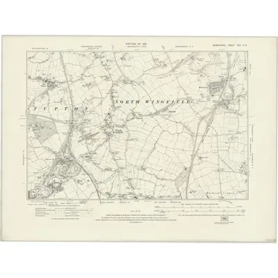 1914 Map of Derbyshire XXX.NE, 1921 Print