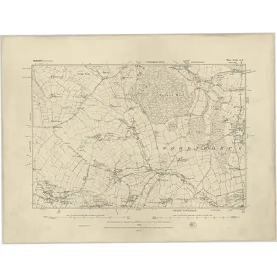 1877 Map of Derbyshire XXX.NW, 1884 Print