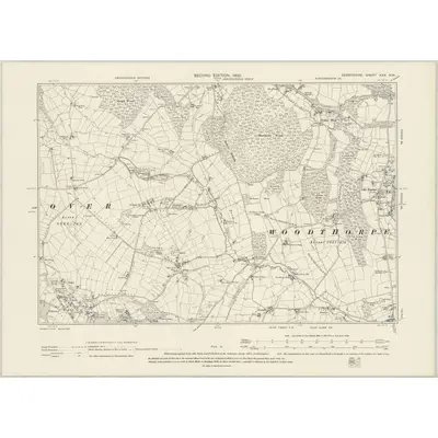 1897 Map of Derbyshire XXX.NW, 1900 Print