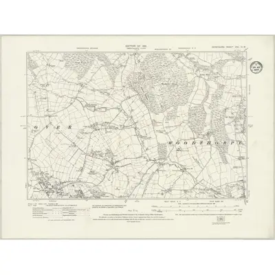 1914 Map of Derbyshire XXX.NW, 1935 Print