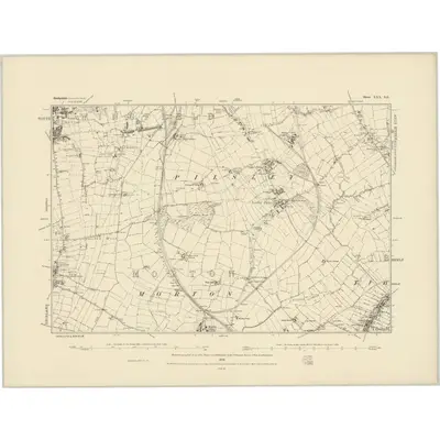 1877 Map of Derbyshire XXX.SE, 1884 Print