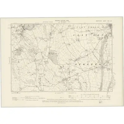 1897 Map of Derbyshire XXX.SW, 1900 Print