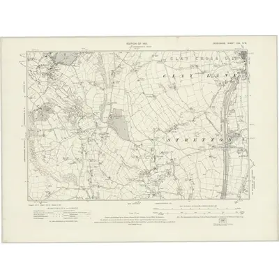 1913 Map of Derbyshire XXX.SW, 1921 Print
