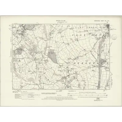 1913 Map of Derbyshire XXX.SW, 1936 Print
