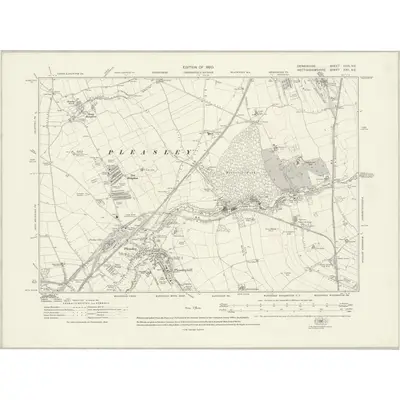 1914 Map of Derbyshire XXXI.NE, 1920 Print