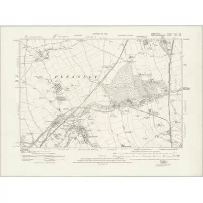 1914 Map of Derbyshire XXXI.NE, 1921 Print