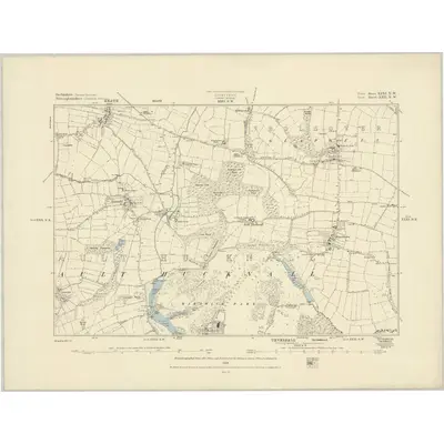 1875 Map of Derbyshire XXXI.NW, 1884 Print