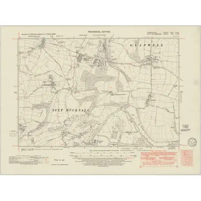 1938 Map of Derbyshire XXXI.NW, 1949 Print