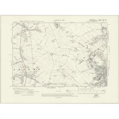 1914 Map of Derbyshire XXXI.SE, 1920 Print