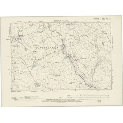 1897 Map of Derbyshire XXXII.NE, 1900 Print