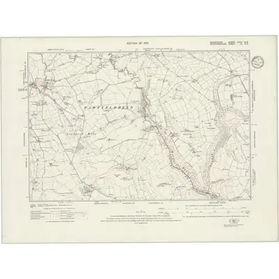 1919 Map of Derbyshire XXXII.NE, 1924 Print