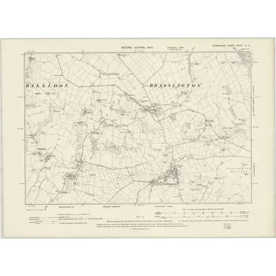 1898 Map of Derbyshire XXXIII.SE, 1900 Print