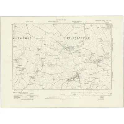 1920 Map of Derbyshire XXXIII.SE, 1923 Print