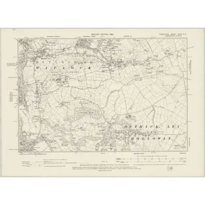 1897 Map of Derbyshire XXXIV.NE, 1900 Print