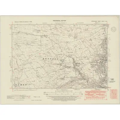 1938 Map of Derbyshire XXXIV.NW, 1948 Print