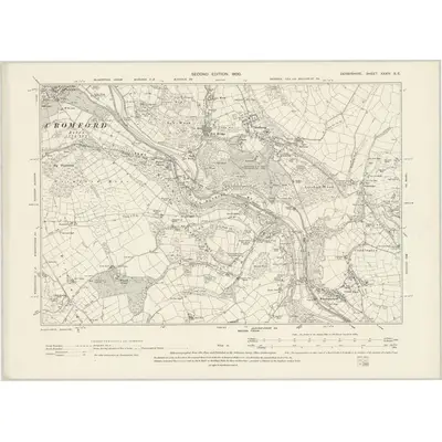 1898 Map of Derbyshire XXXIV.SE, 1900 Print