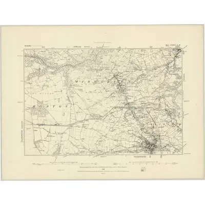 1879 Map of Derbyshire XXXIV.SW, 1884 Print