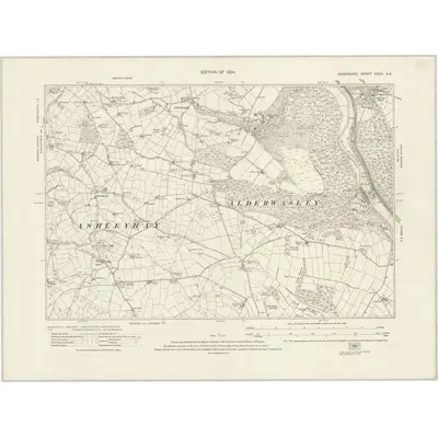 1920 Map of Derbyshire XXXIX.NE, 1924 Print