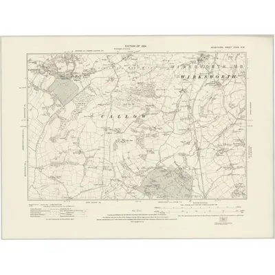 1920 Map of Derbyshire XXXIX.NW, 1924 Print