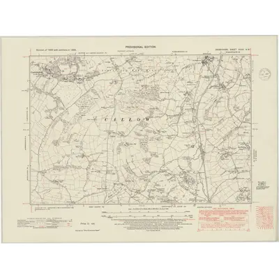 1938 Map of Derbyshire XXXIX.NW, 1948 Print